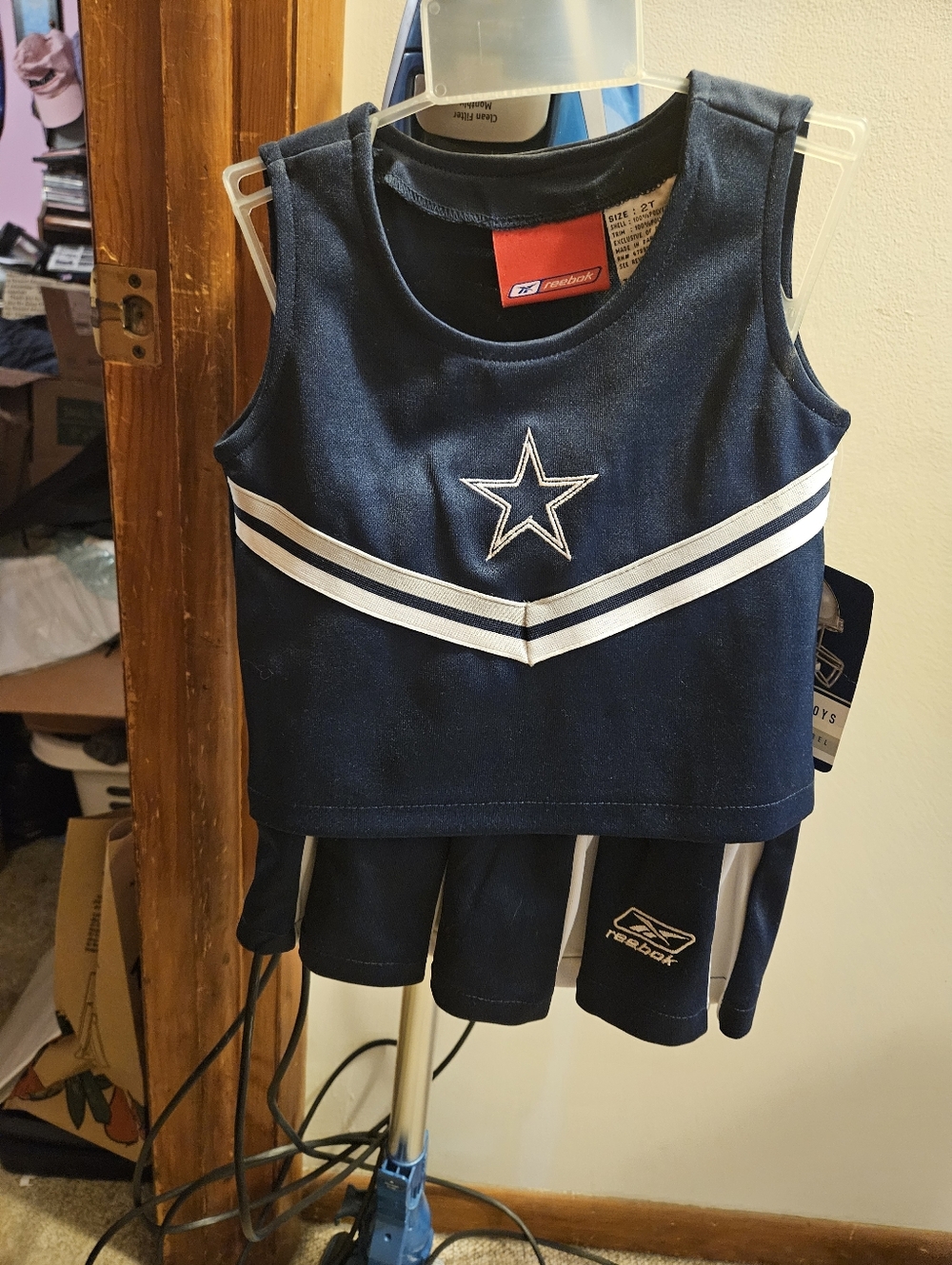 Reebok Navy and White Girls Cheerleading Outfit